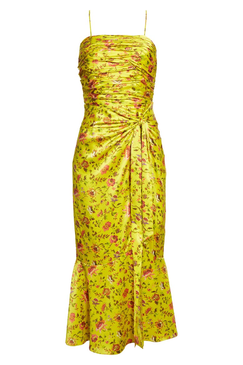 Provence Katz Ruched Midi Dress, Alternate, color, POMELO MULTI
