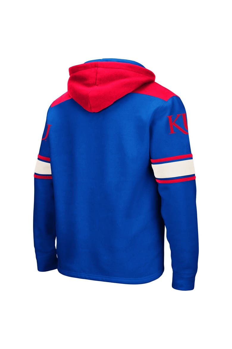 Men's Colosseum Royal Kansas Jayhawks 2.0 Lace-Up Pullover Hoodie, Alternate, color, Royal