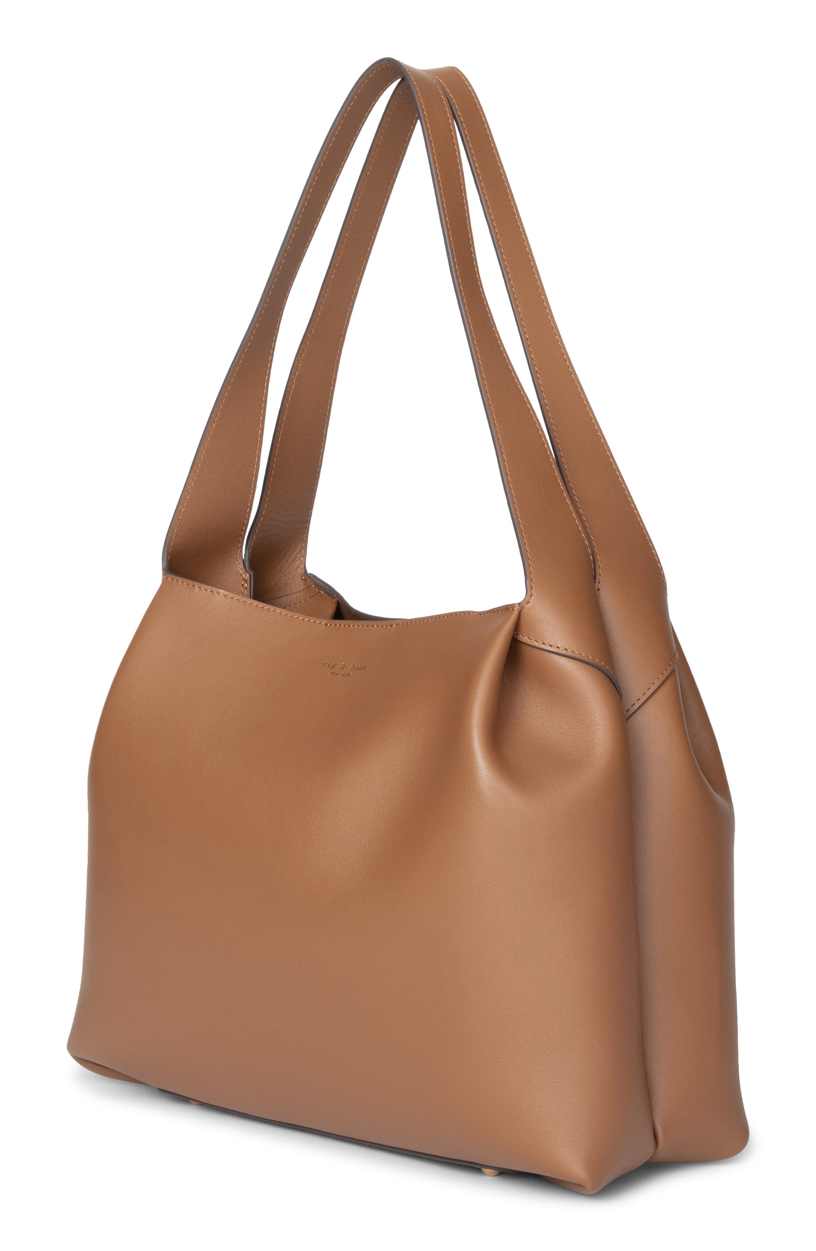 rag & bone Slade Leather Tote, Alternate, color, Cognac