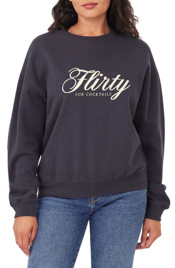 Kensie Easy Graphic Sweatshirt In Black