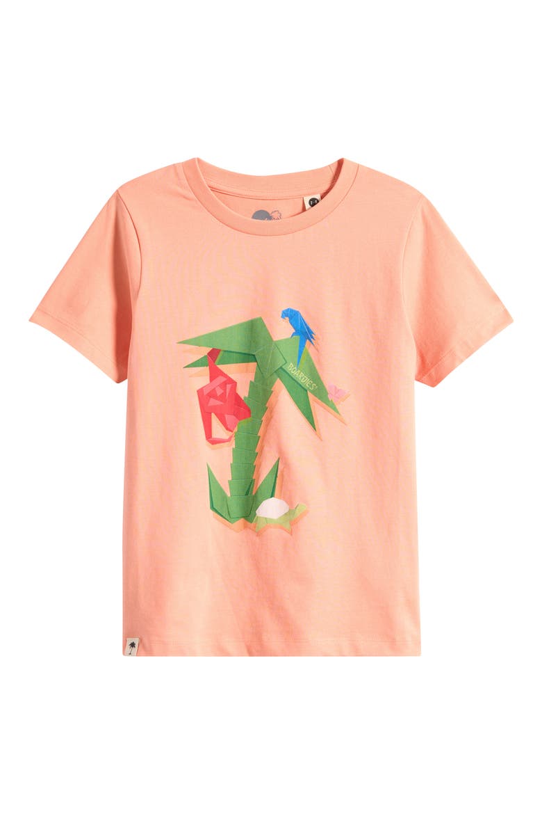 Kids' Origami Cotton Graphic T-Shirt, Main, color, PEACH