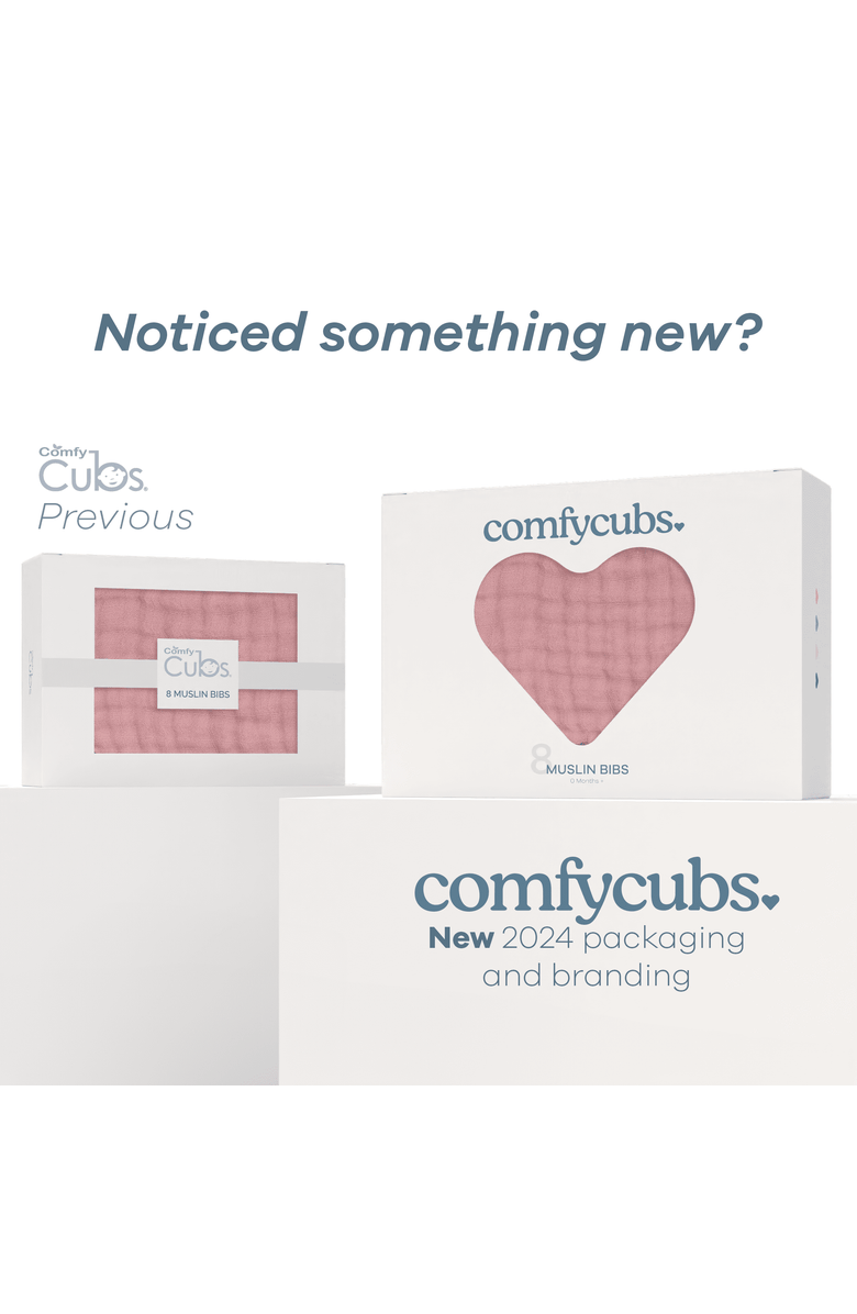 Comfy Cubs Muslin Bibs - Pack of 8, Alternate, color, Multicolor