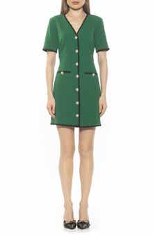 Alexia Admor Jaiya Short Sleeve Button Front Dress