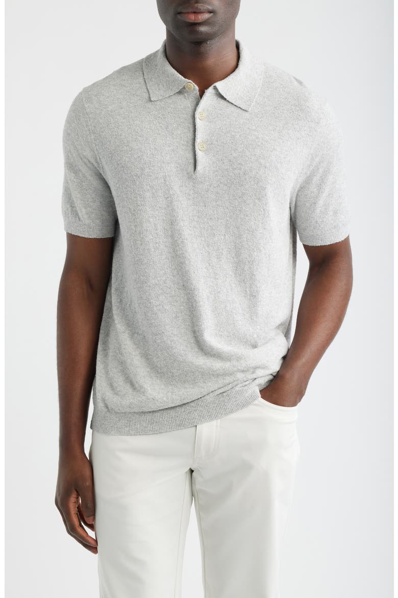 Solid Bouclé Polo, Main, color, SILVER