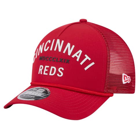 Men's New Era  Red Cincinnati Reds Minimalist 9FORTY A-Frame Adjustable Hat