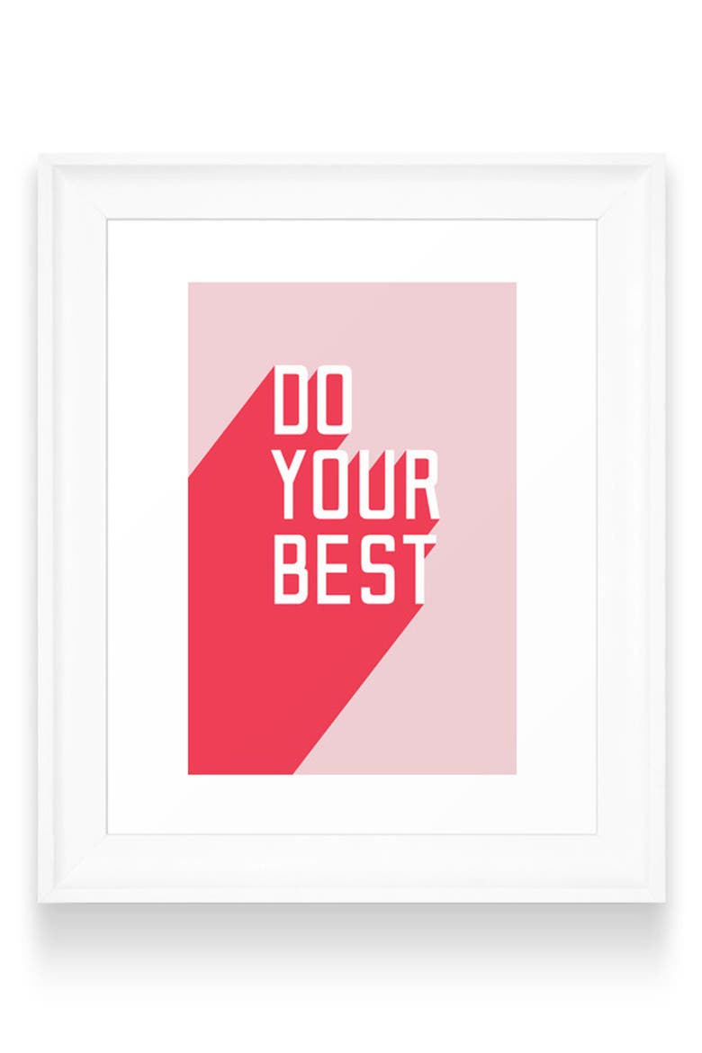 Do Your Best Art Print, Main, color, WHITE FRAME- 8X10