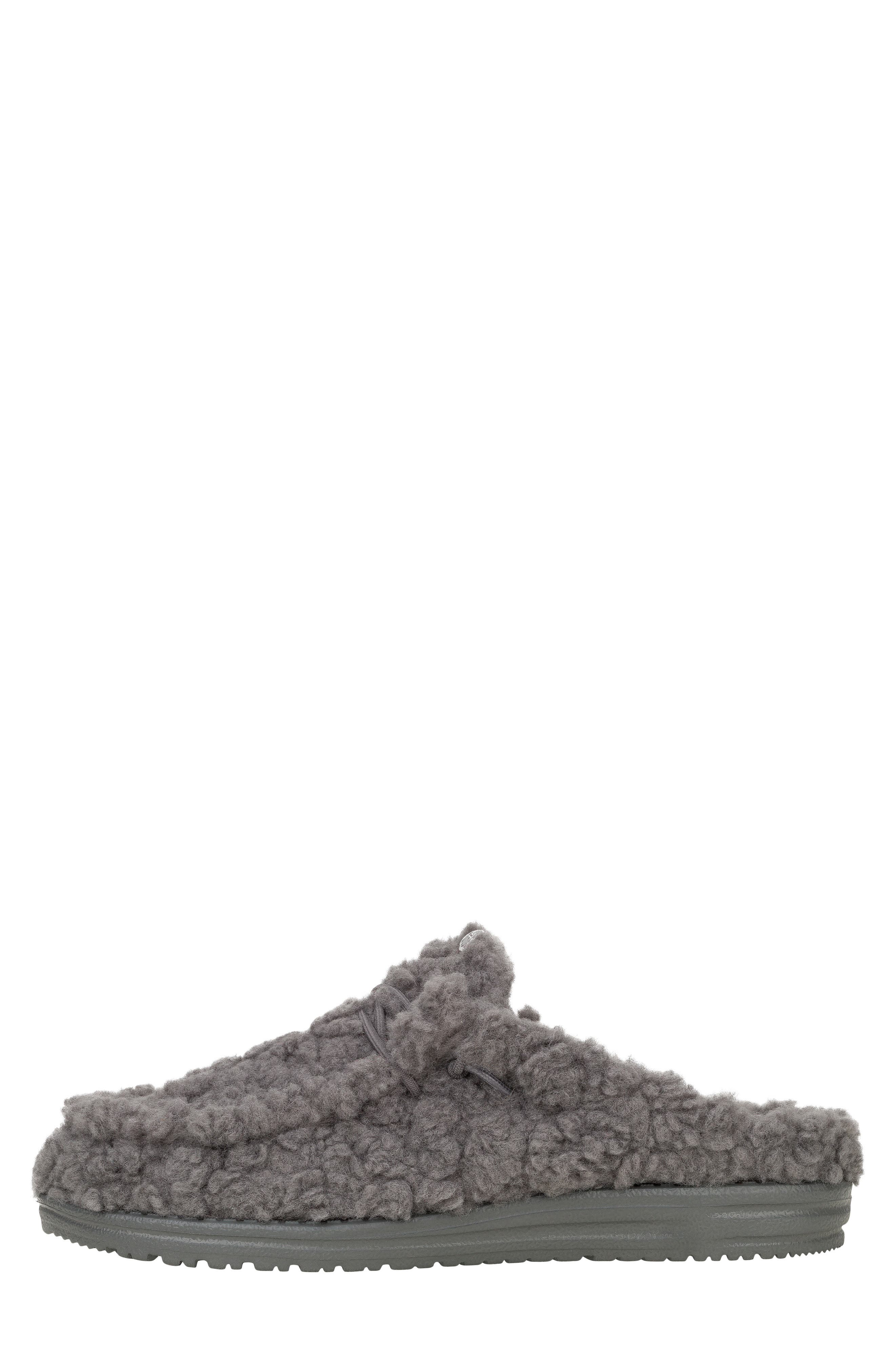 Hey Dude Wally Faux Shearling Slipper, Alternate, color, Granite Grey