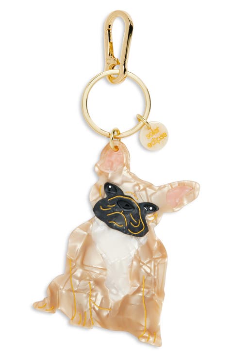 Hand Painted Frenchie Dog Key Chain Bag Charm