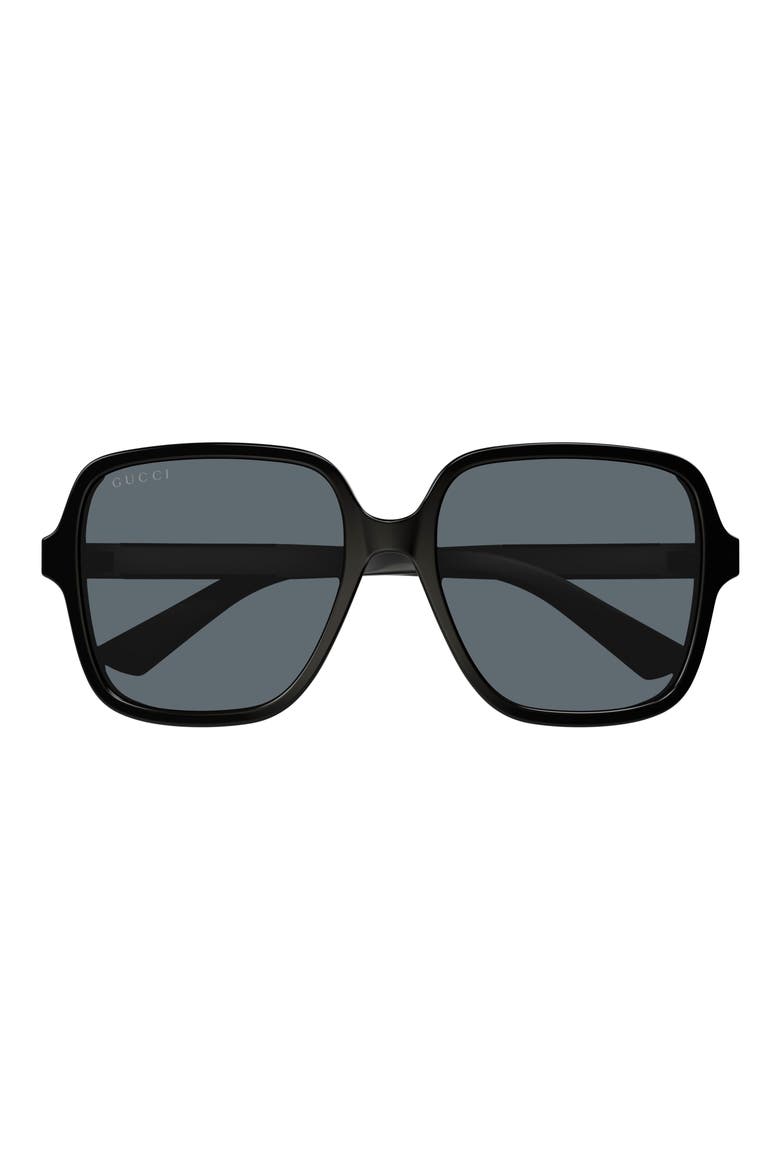 59mm Square Sunglasses, Main, color, BLACK