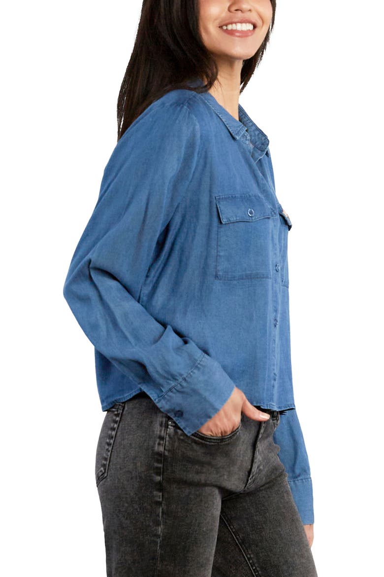 Darling Embroidered Denim Shirt, Alternate, color, BLUE HAZE