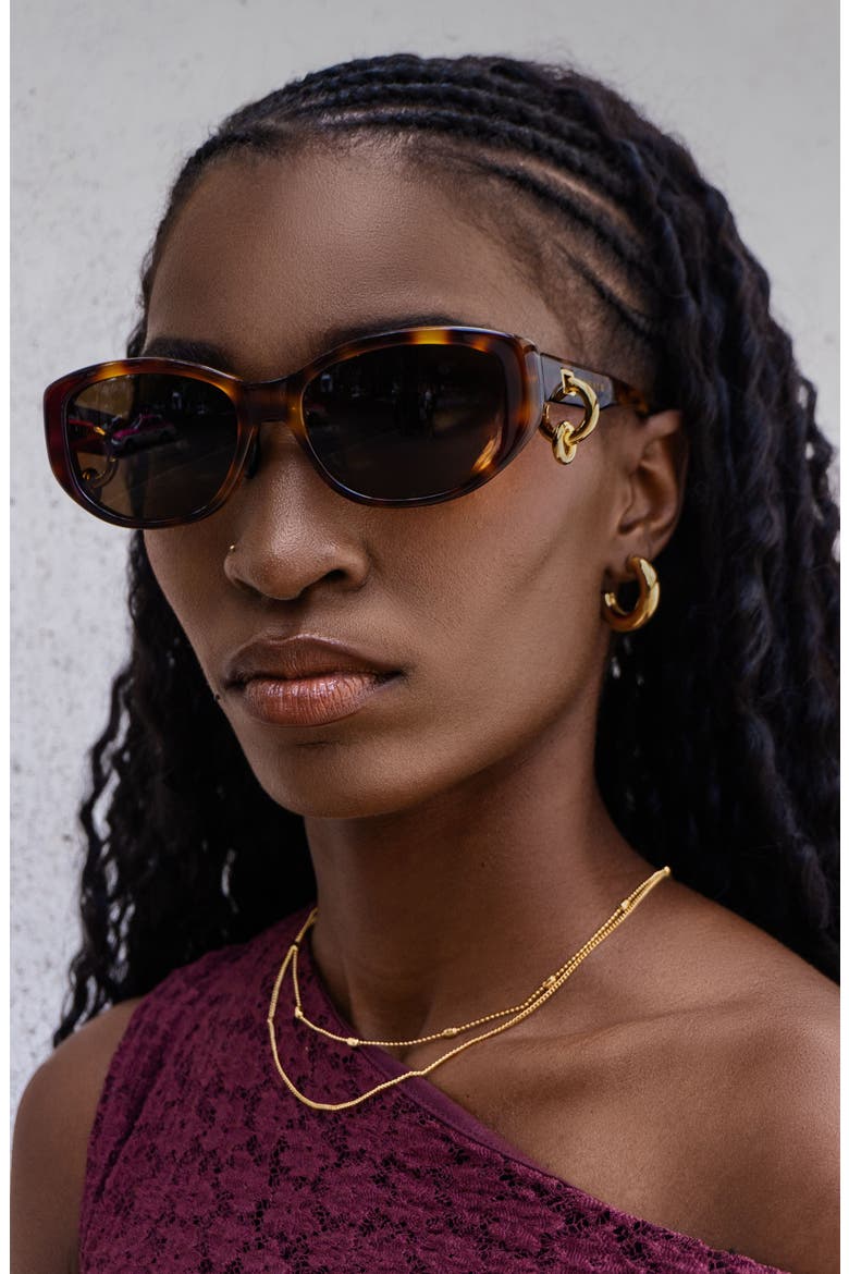 Melialani Polarized ContourBridge™ Oval Sunglasses, Alternate, color, CAPPUCCINO / TAN LENSES