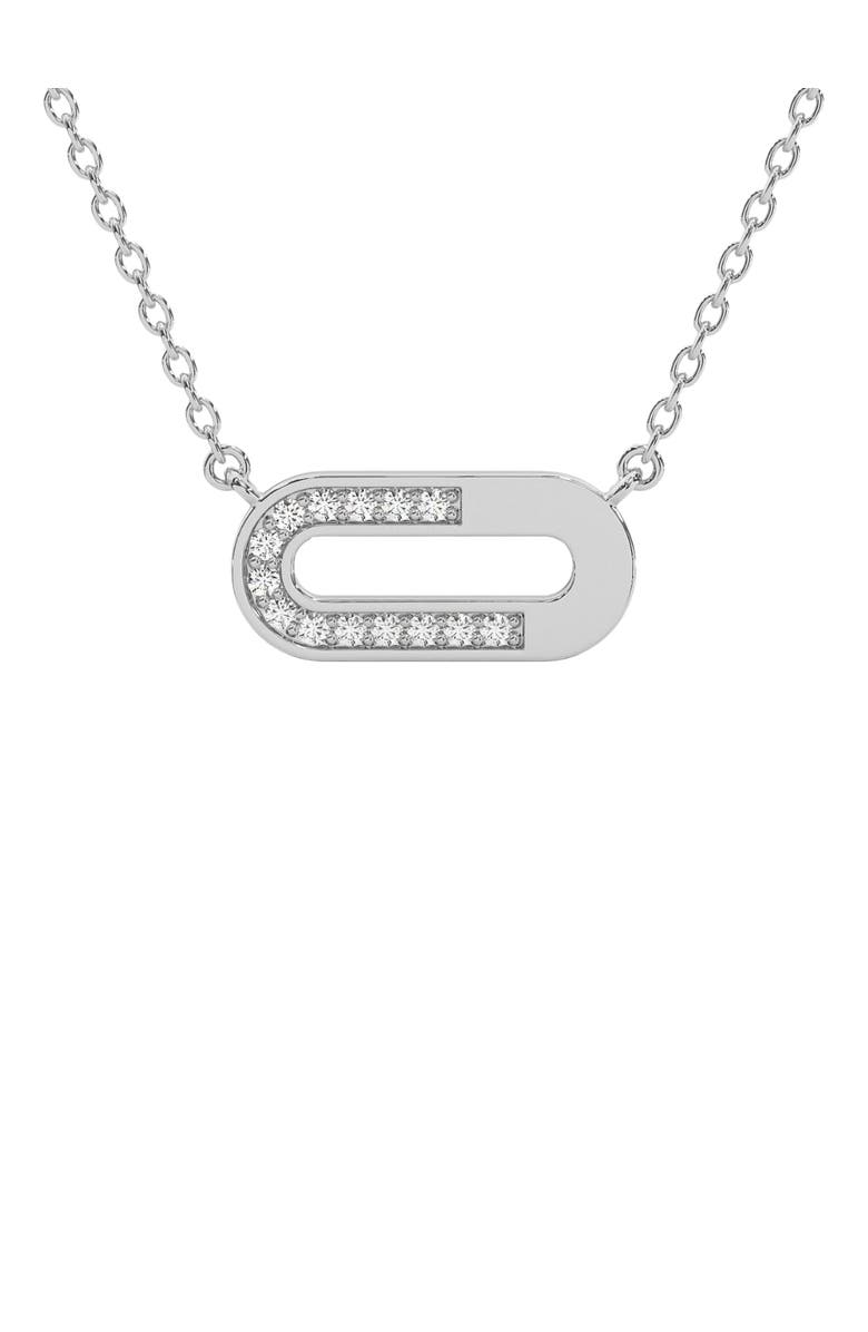 Bliss Diamond Diamond Paper Pendant 14k Gold 18" Necklace Lab Grown 1/2" Wide, Main, color, 14K White Gold