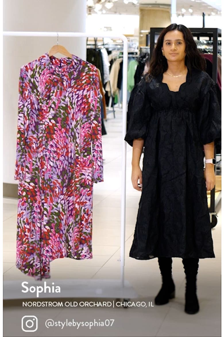Asymmetric Mock Neck Long Sleeve Dress video