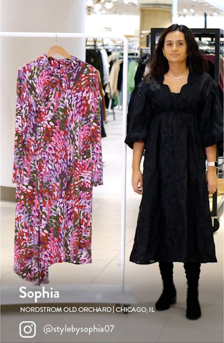 Asymmetric Mock Neck Long Sleeve Dress, sales video thumbnail