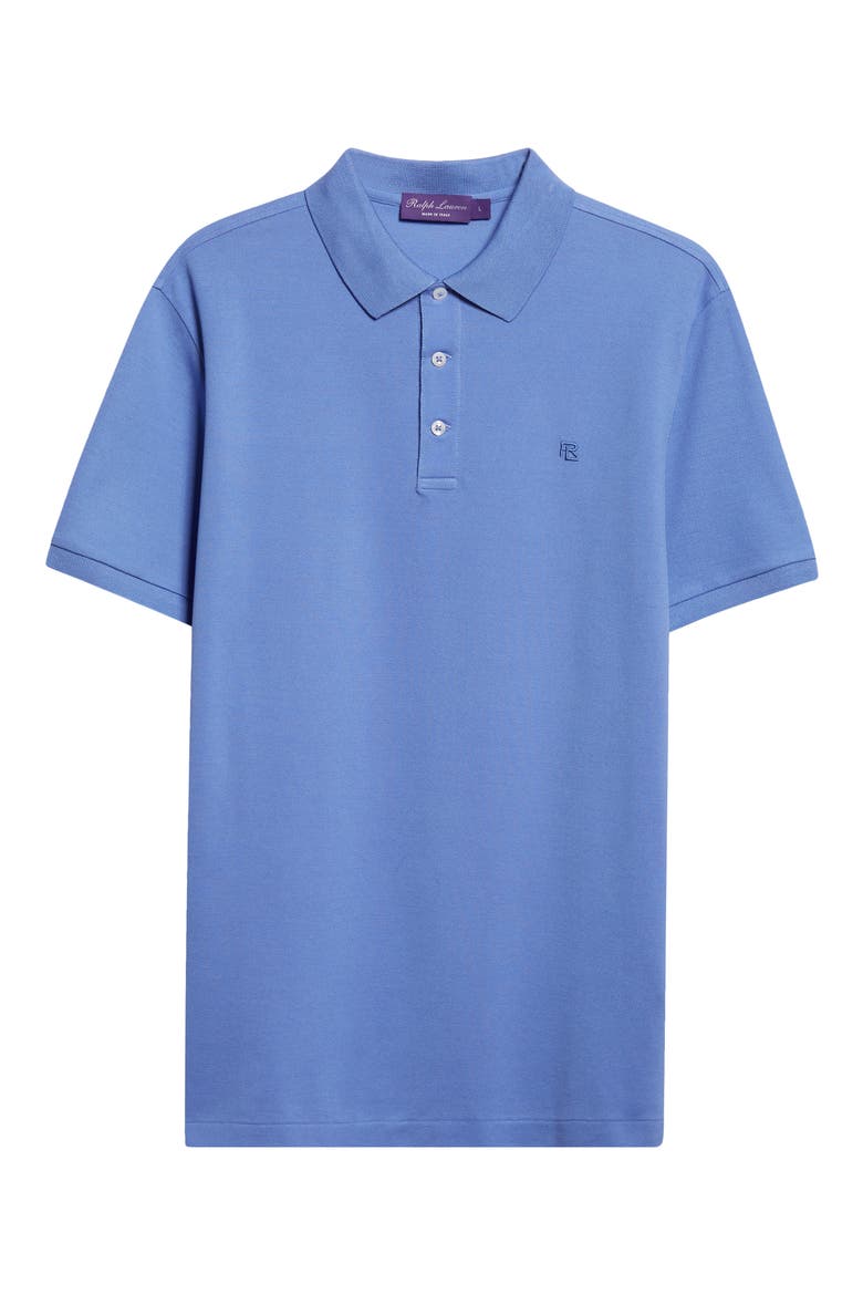 Embroidered Logo Cotton Piqué Polo, Alternate, color, PERIWINKLE