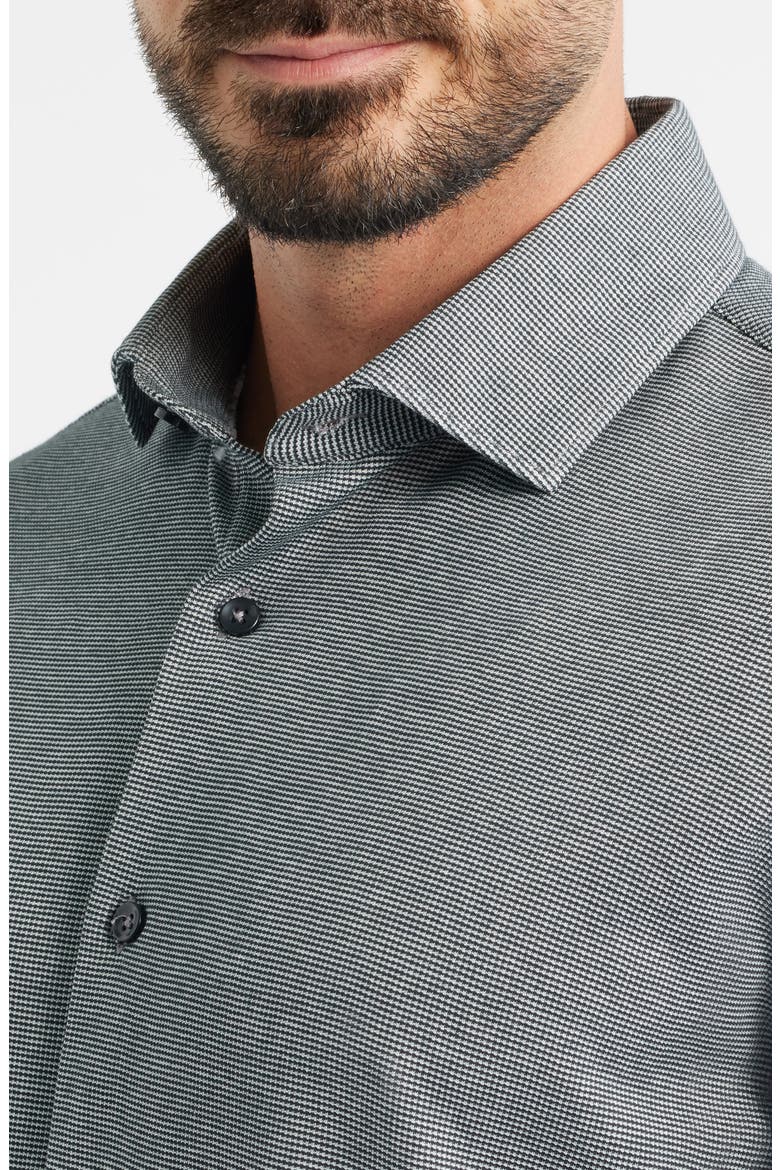 Origin Two-Tone Piqué Performance Button-Up Shirt, Alternate, color, GREY