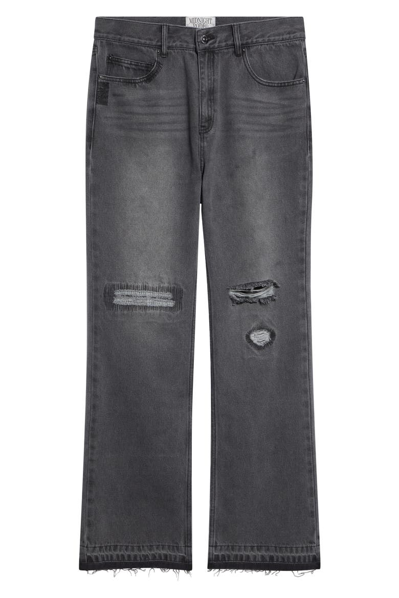 Texoma Distressed Flare Leg Jeans, Alternate, color, LIGHT GRAY WASH