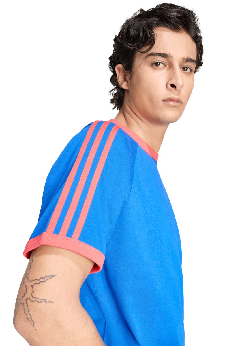 adidas 3-Stripes Cotton T-Shirt, Alternate, color, Blue