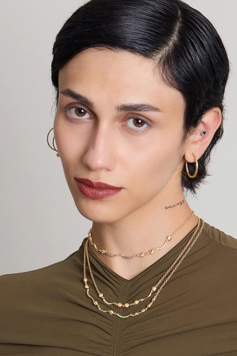 Arch Necklace Water Element Sapphire, Alternate, color, Gold/Blue Sapphire