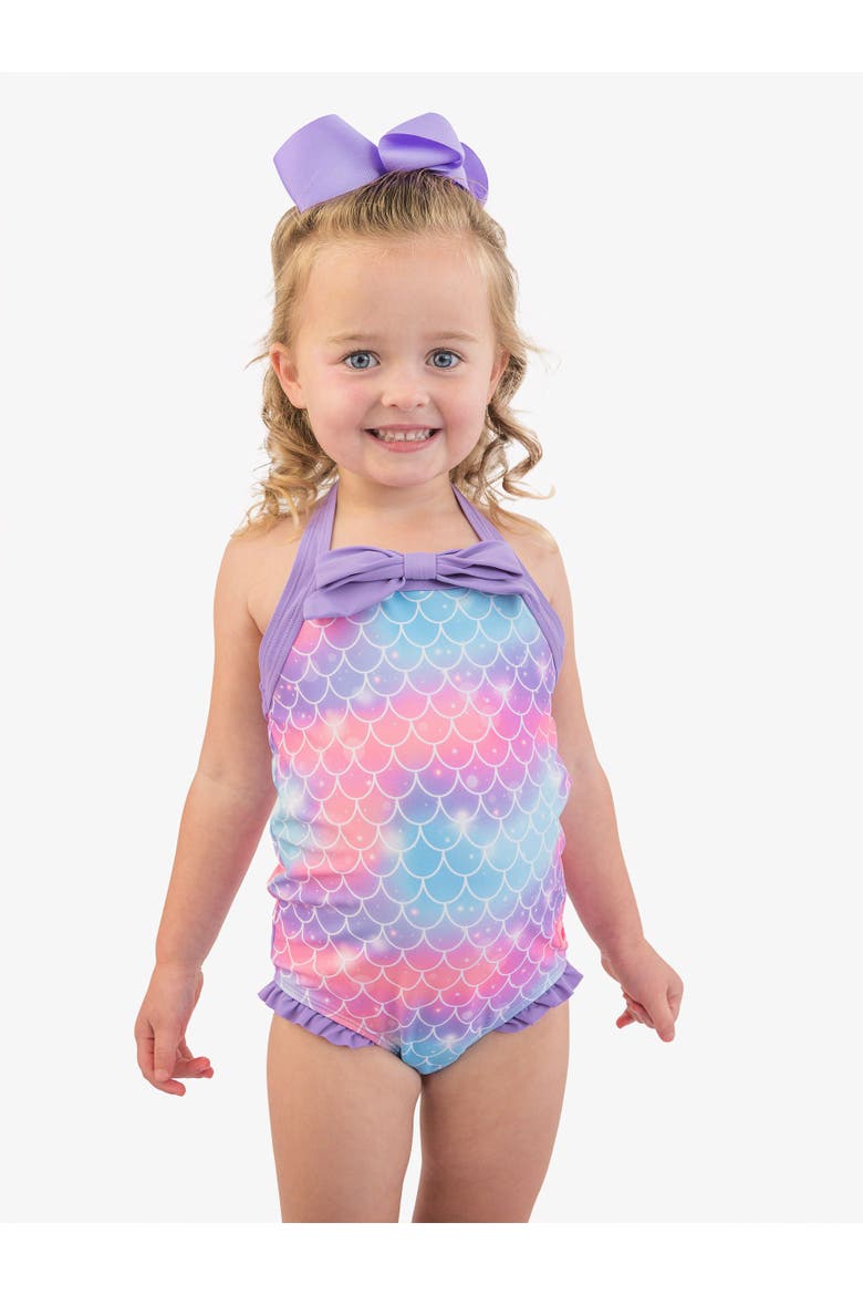 Halter UPF50+ One Piece Swimsuit, Alternate, color, Shimmer Mermaid Tale