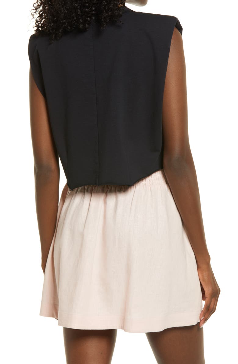 Open Edit Strong Shoulder Crop Cotton Muscle Top, Alternate, color,