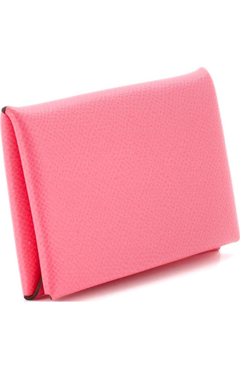 Pre-Owned Hermes Calvi Duo Card Holder Epsom, Alternate, color, Rose Lipstick