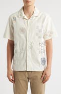 Wax London Didcot Doodle Embroidered Camp Shirt