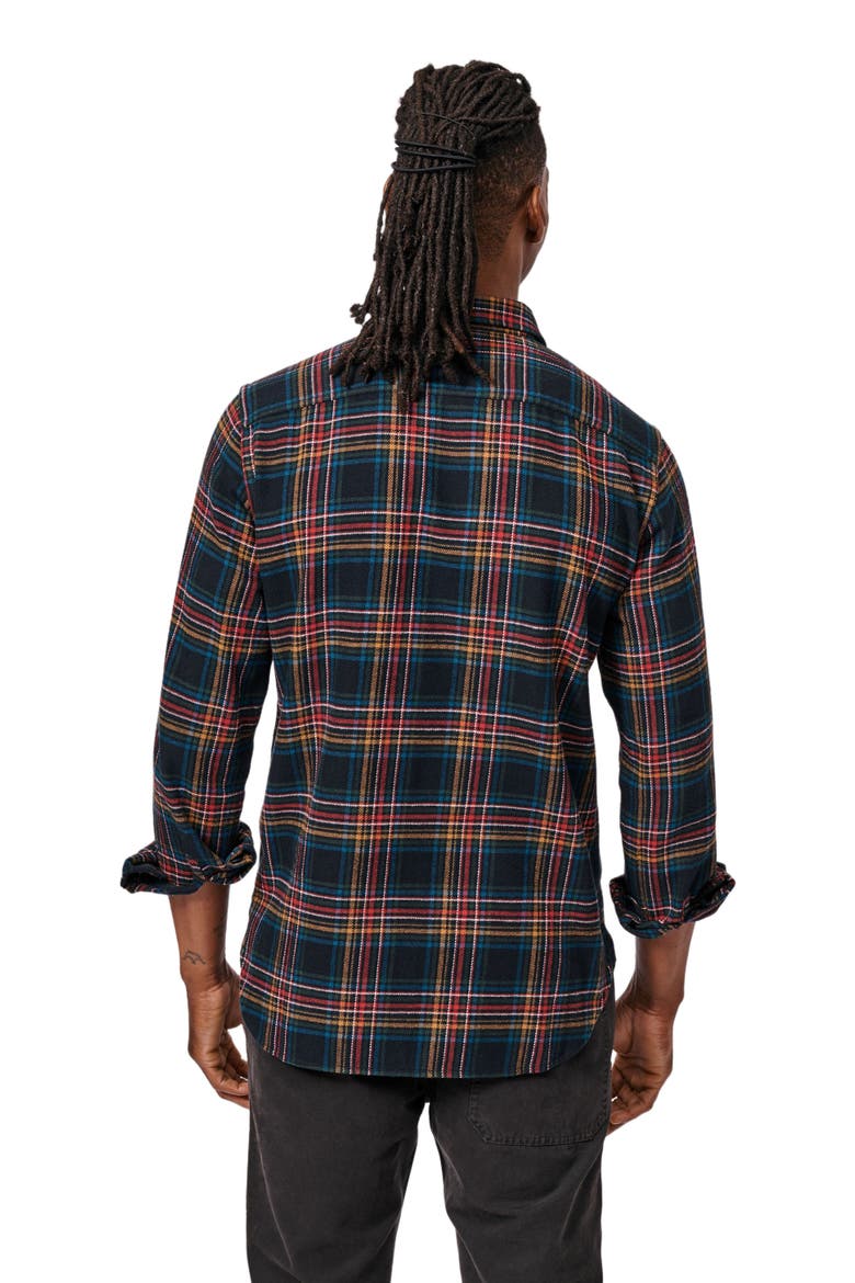 Crowle Button Up Flannel Shirt, Alternate, color, Black Check