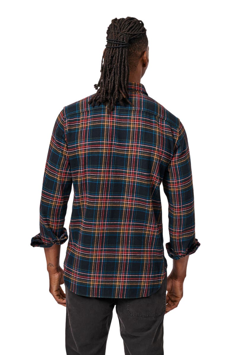 Aubin Crowle Button Up Flannel Shirt, Alternate, color, Black Check