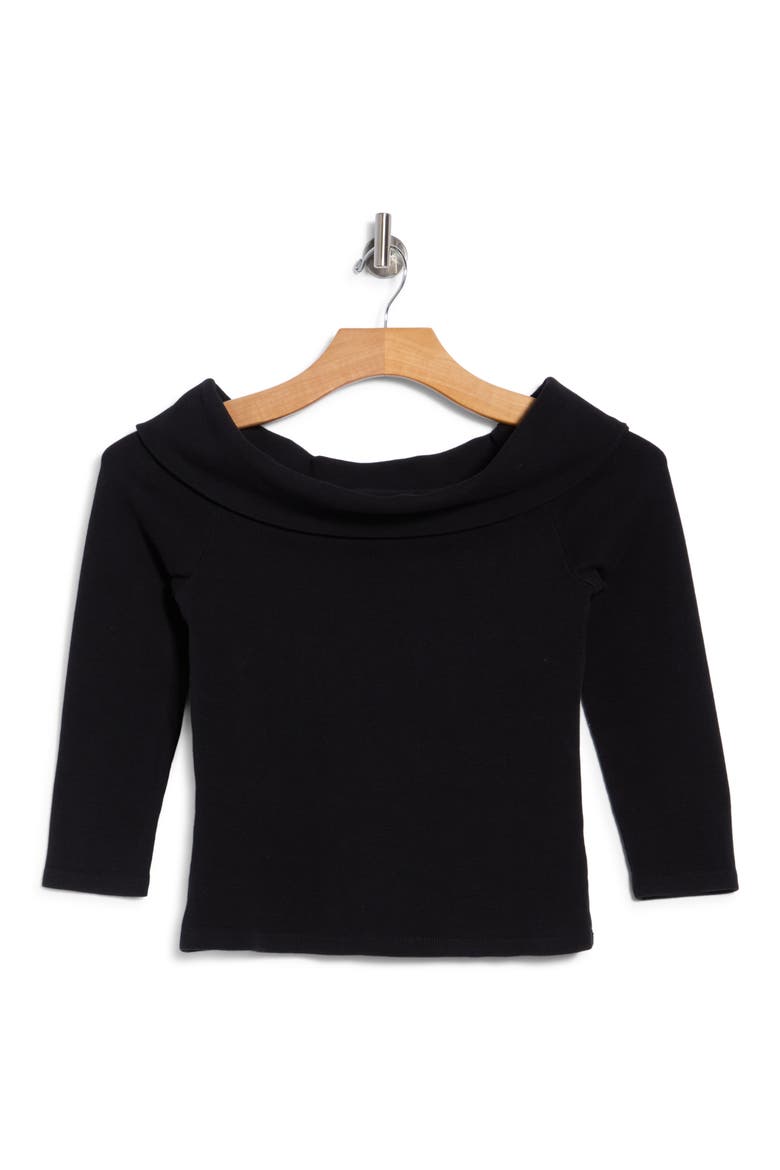 The Cold Shoulder Off-the-Shoulder Tee, Main, color, BLACK - BLK