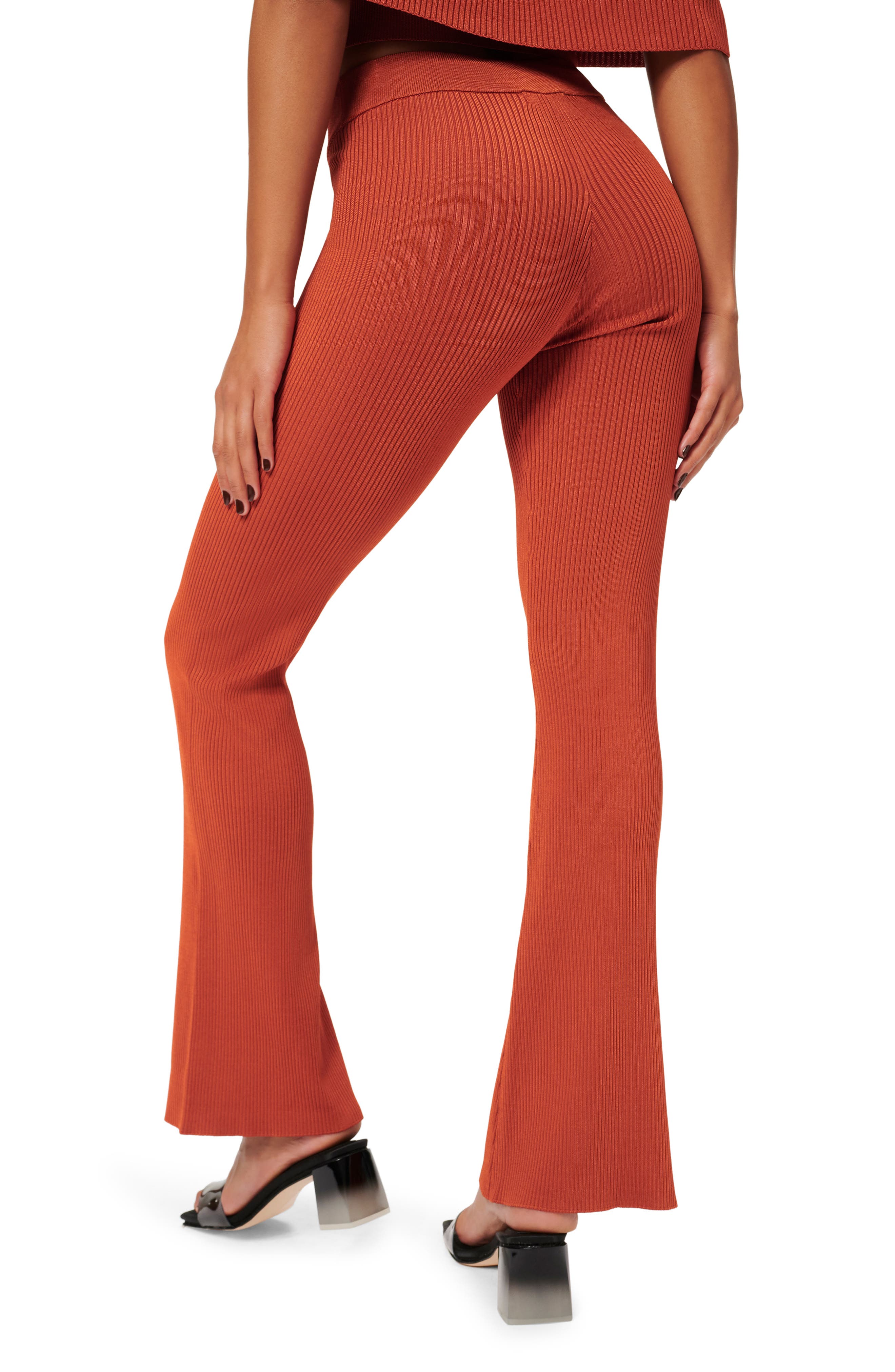 Good American Plaited Rib Flare Pants (Women) | Nordstromrack