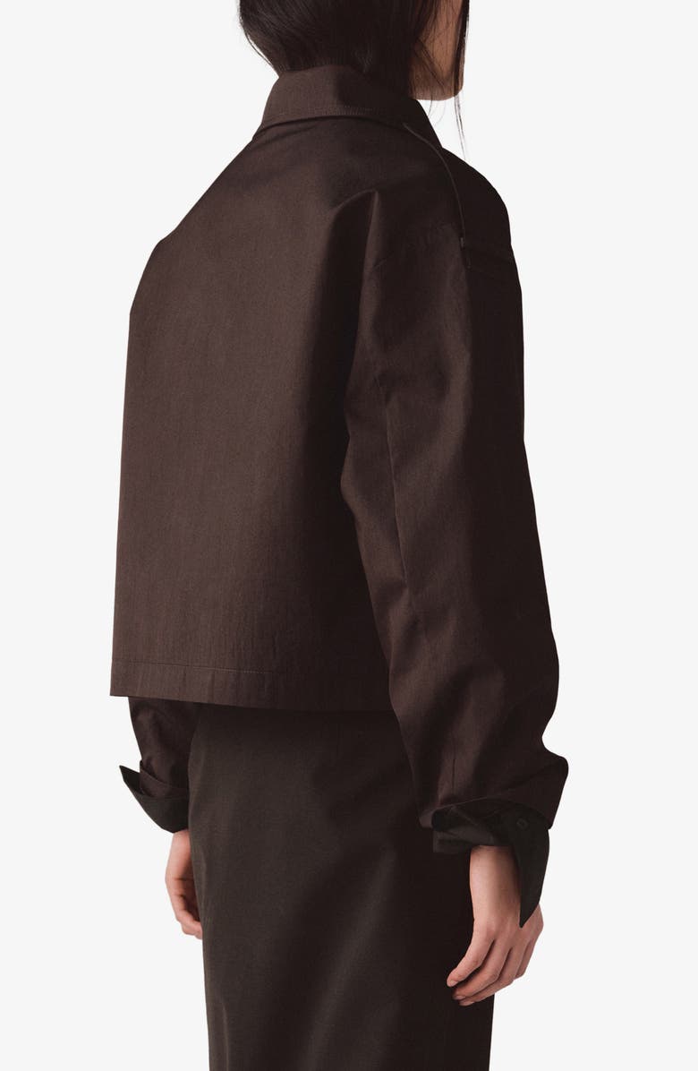 MANGO Crop Trench Jacket, Alternate, color, Chocolate