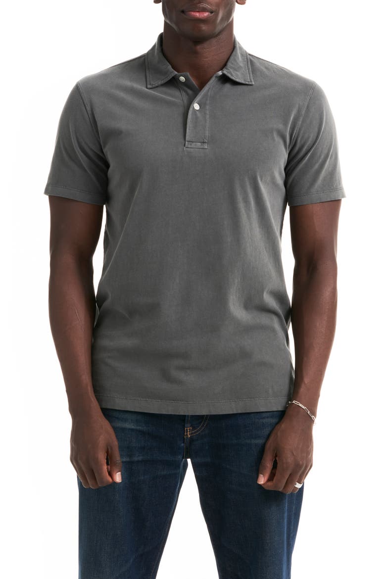 Sueded Cotton Polo, Main, color, BLACK FADED