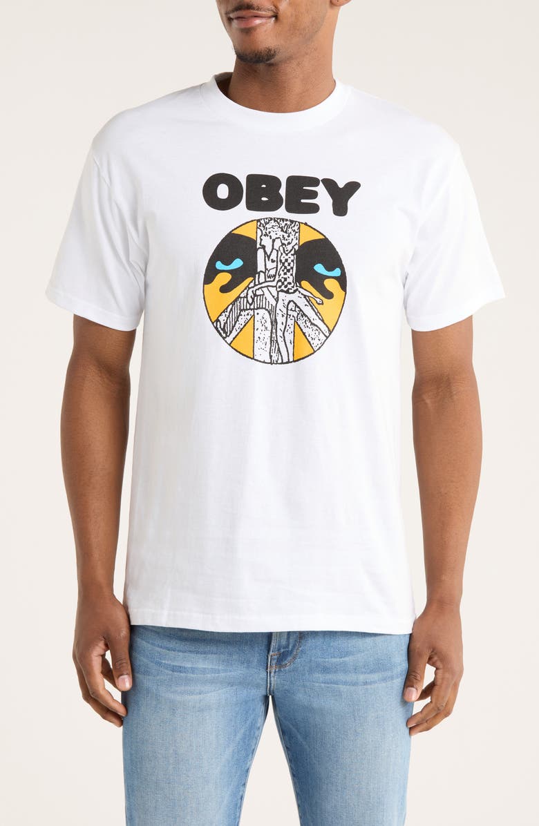 Obey Psychic Youth Graphic T-Shirt, Main, color, White