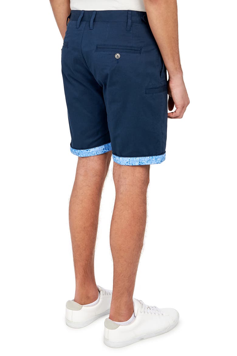 Slim Fit Solid Flat Front Shorts, Alternate, color, NAVY