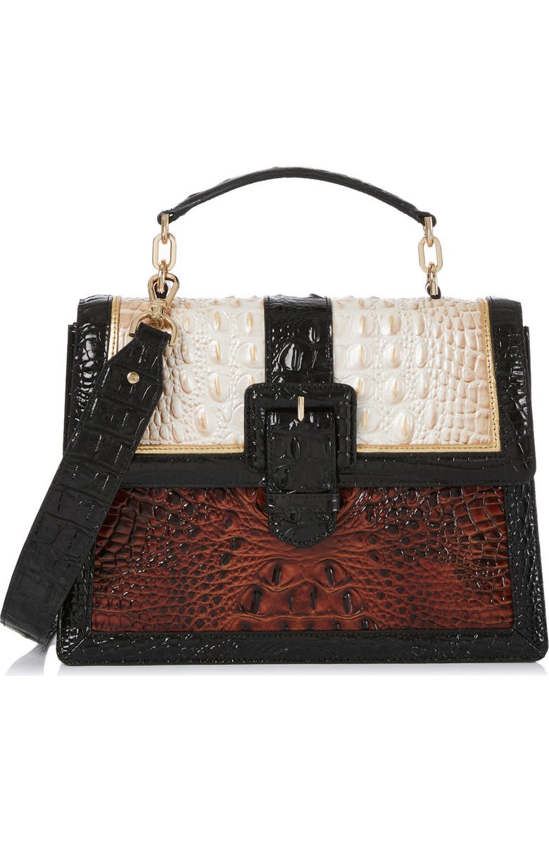 Brahmin Hallie Croc Embossed Leather Top Handle Bag, Main, color,