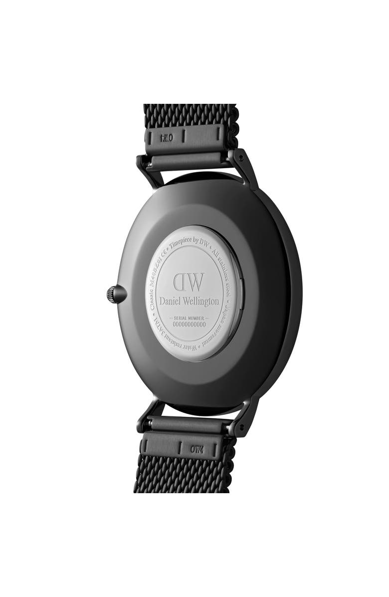 Daniel Wellington Classic Ashfield Mesh Strap Watch, 40mm, Alternate, color, Black