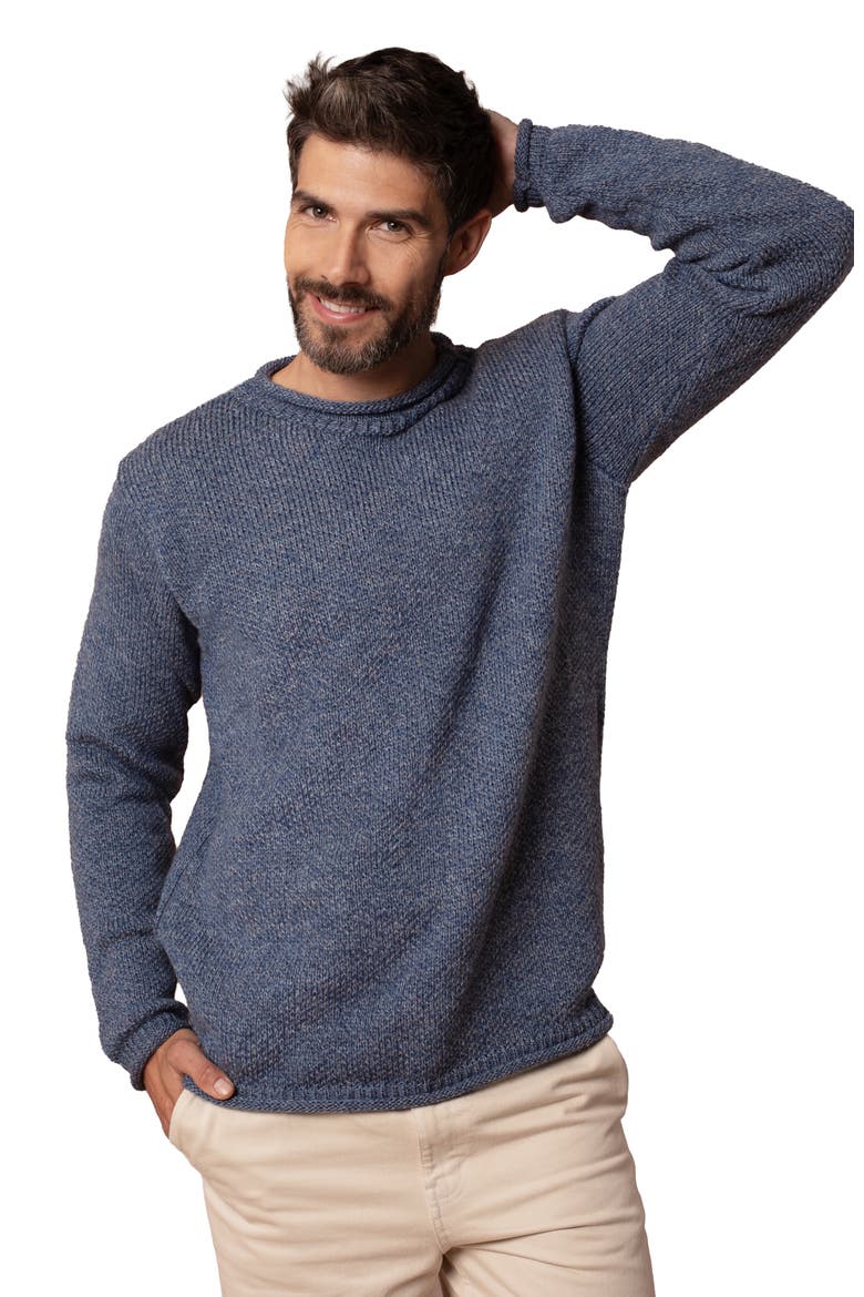 Tex Stitch Crew Sweater, Main, color, INDIGO