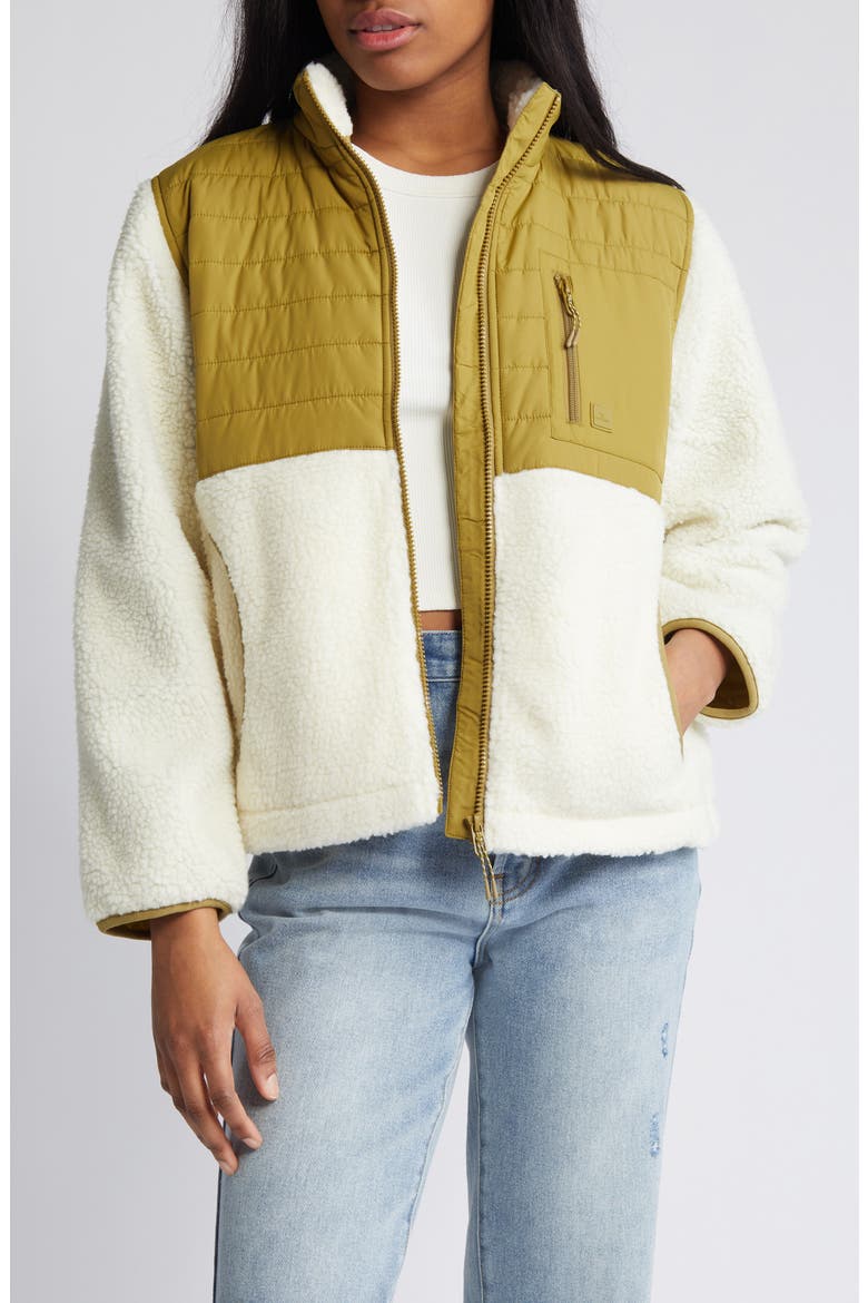 Anti-Series Anoeta Faux Shearling Water Resistant Jacket, Main, color, KHAKI