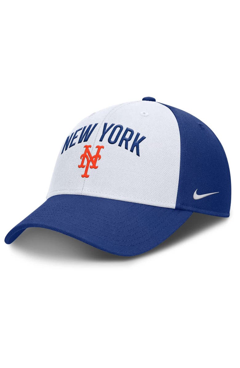 Nike Men's Nike White/Royal New York Mets Club Performance Adjustable Hat, Main, color, White