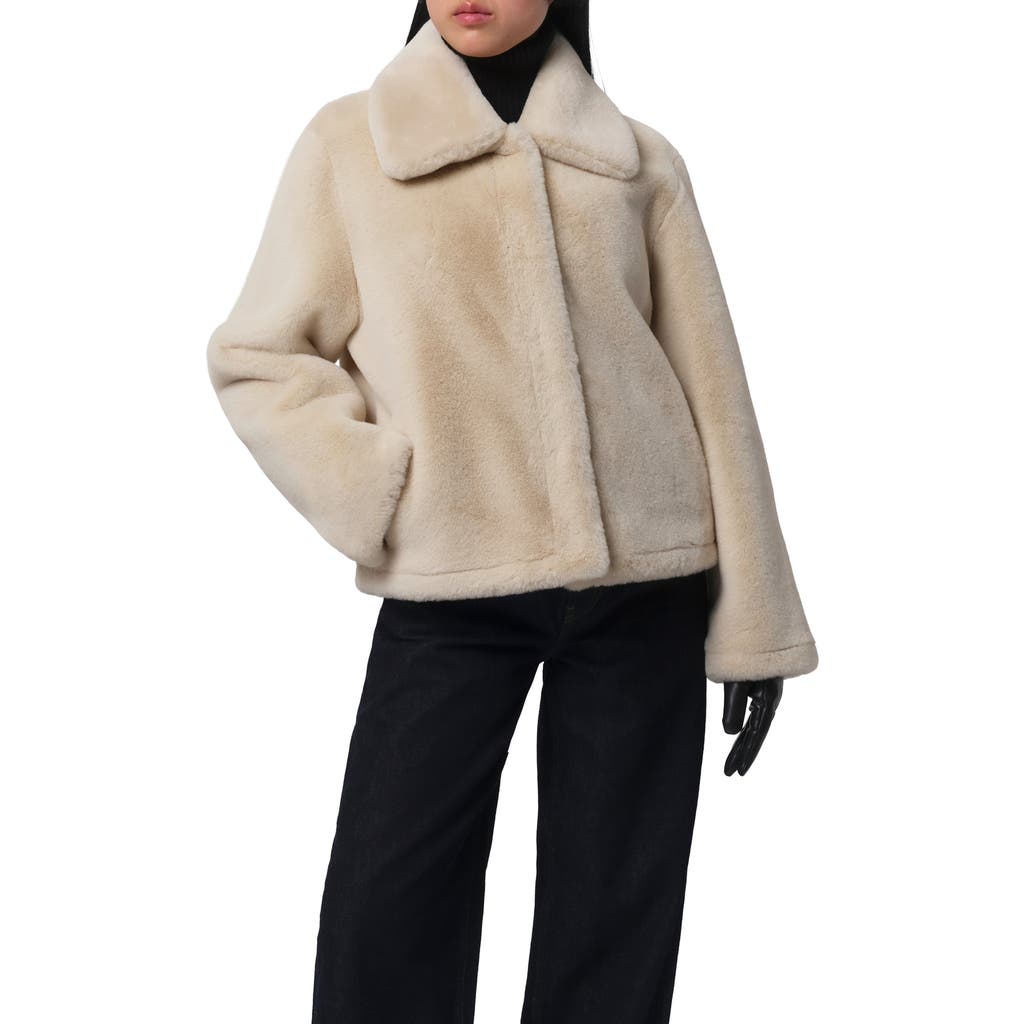 Apparis Elis Faux Fur Short Coat In Neutral