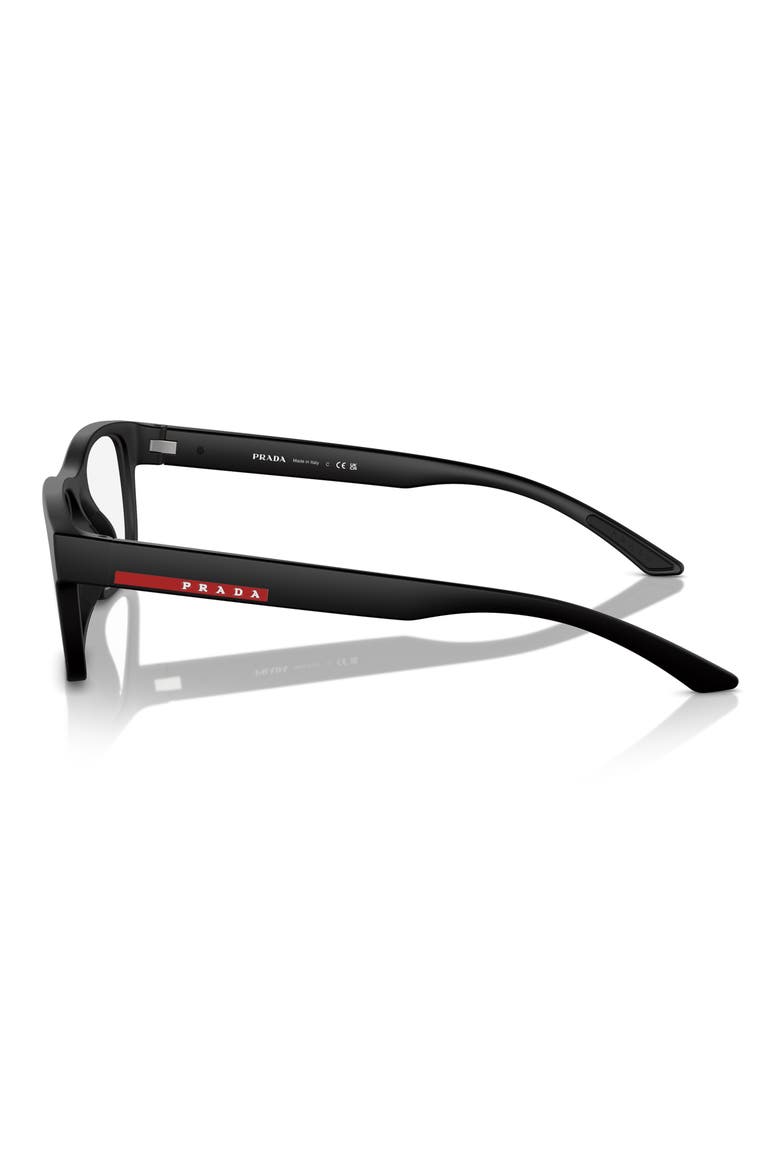 54mm Rectangular Optical Glasses, Alternate, color, BLACK RUBBER