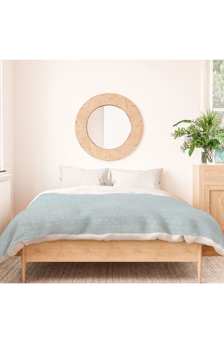 Deny Designs Lad Running Stitch 3-Piece Duvet Set - Queen, Main, color, Blue