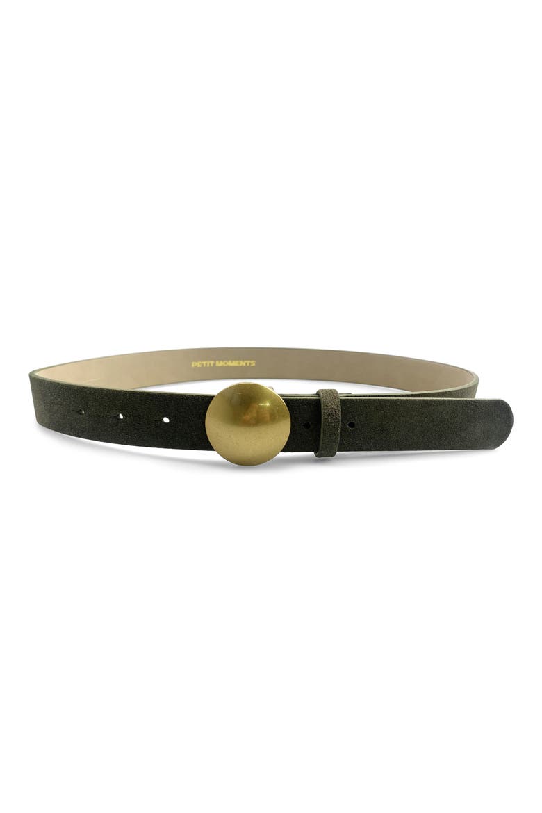 Austin Suede Buckle Belt, Main, color, GREEN SUEDE/ GOLD