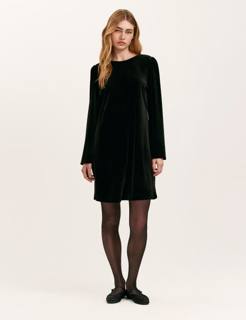 Hattie Velvet Round Neck Short Dress