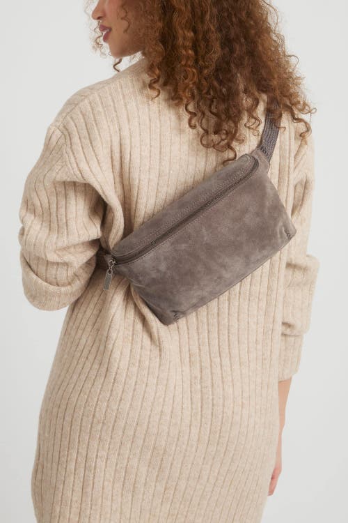 The Sak Caraway Large Belt Bag In Mushroom Suede