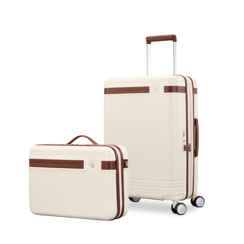Virtuosa 2 Piece Set Train Case & 21" Carry On Spinner Luggage