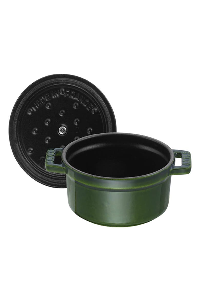 Staub Cast Iron 0.25-Quart Mini Enameled Cast Iron Dutch Oven, Alternate, color, Basil