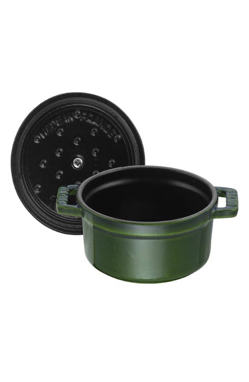Staub Cast Iron 0.25-quart Mini Enameled Cast Iron Dutch Oven In Green