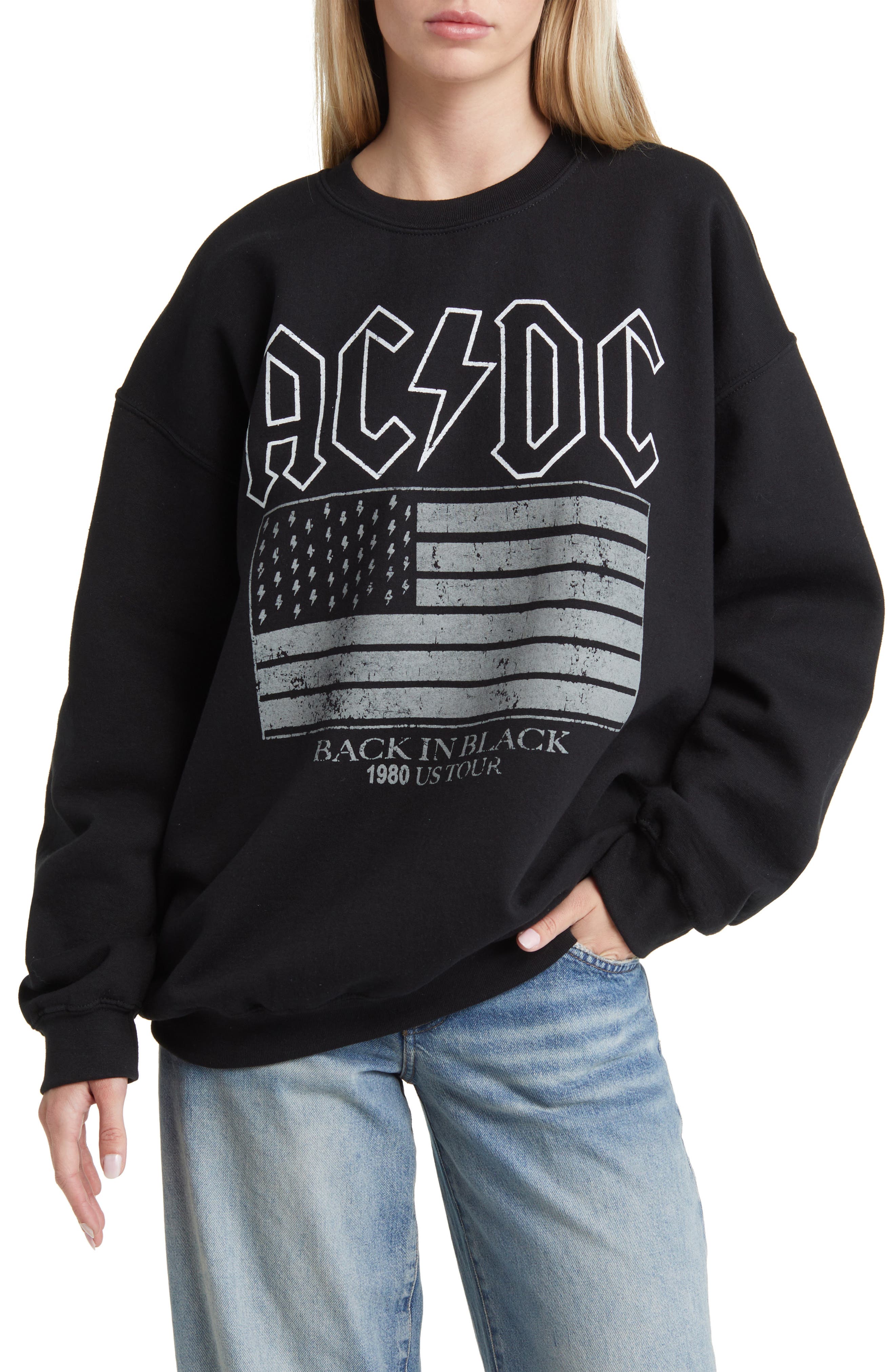 AC/DC Cotton Graphic Sweatshirt (Women) | Nordstromrack